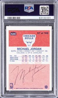 1986/87 Fleer #57 Michael Jordan Signed Rookie Card – PSA EX-MT 6, PSA/DNA Authentic